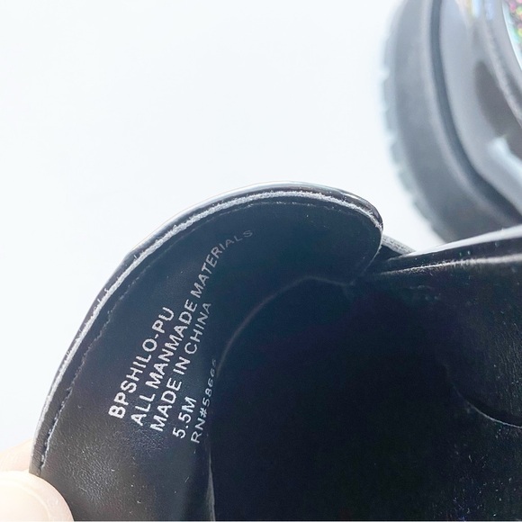 BP. Shilo Black Sparkle Glitter Platform Lug Sole Loafers Y2K 90’s NEW - Picture 9 of 9